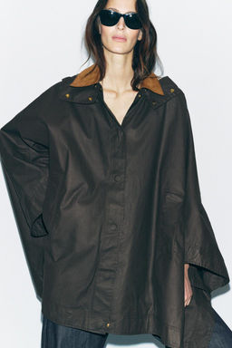 WAXED CAPE WITH CORDUROY COLLAR ZW COLLECTION - Zara фото 3