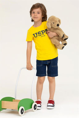 Детская желтая футболка с круглым вырезом Неожиданная скидка в корзине