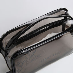 Косметичка ПВХ L-б/н Trendy, 25*8*15, отд на молнии, черный - Simaland фото 3