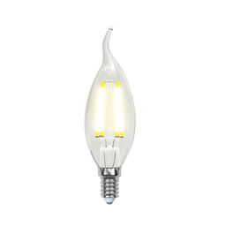 LED-CW35-6W/NW/E14/CL PLS02WH Лампа светодиодная. Форма "свеча на ветру", прозрачная. Серия Sky. Белый свет. Картон. ТМ Uniel