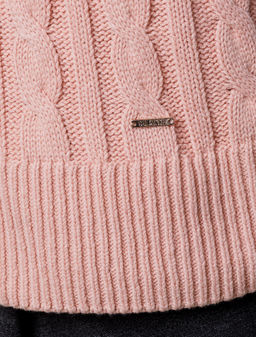 Свитер фактурной вязки с узором косы - Vilatte фото 2