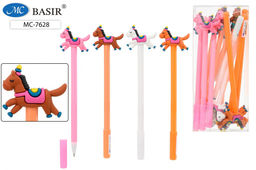 Цена за 2 шт. Ручка шар. "Лошадка" (MC-7628) синяя, цветной корпус с фигуркой, в ассорт.