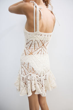 Vestido efecto crochet con volante - H&m фото 3