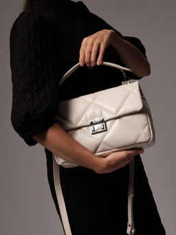 Сумка кожаная Deboro 30558 ванильное молоко