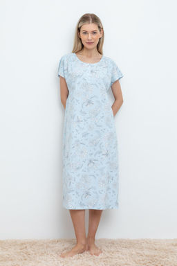 VERY NEAT _ Е 10039/голубое стекло,цветочный ажур сорочка жен