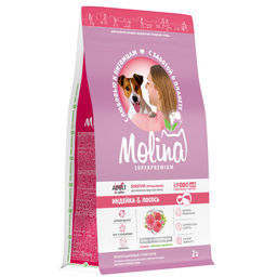 MOLINA, Сухой корм с инд и лососем для взр.собак всех пород с чувствит.пищеварением, 2 кг,1061380