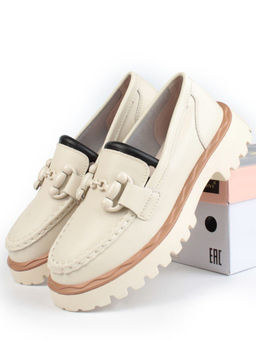 03-HY6-1D BEIGE Лоферы женские (натуральная кожа) - Фабричный китай фото 15