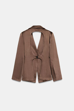 SATIN BLAZER WITH BACK VENTS