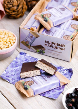 Батончик Кедровый марципан с чёрной смородиной, 40 г - Сибирский кедр фото 3