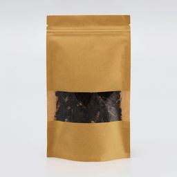 Цена за 50 шт. Пакет Zip - lock Крафт с прямоугольным окном 12×20 см