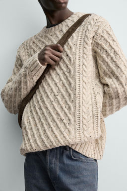 CABLE KNIT WOOL JUMPER - Zara фото 6