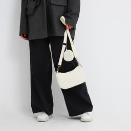 Сумка-багет на молнии, цвет молочный - Nazamok фото 10