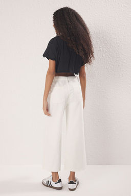 Trendyolmilla Ekru Yuksek Bel Culotte Jeans TWOSS25JE00214 фото 10