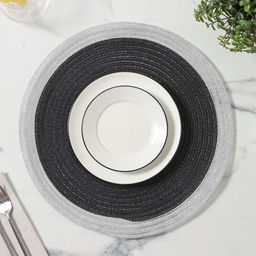 Цена за 10 шт. Салфетка сервировочная на стол Доляна Лана, d=38 см, цвет чёрный  фото 11