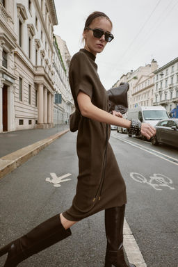 KNIT DRESS WITH BELT - Zara фото 4