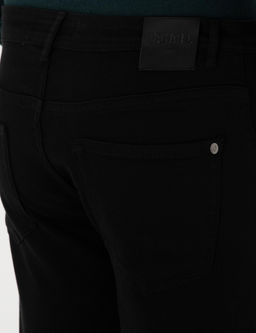 Siyah Slim Fit Pamuk Liyosel Kar___ml_ Jean Pantolon