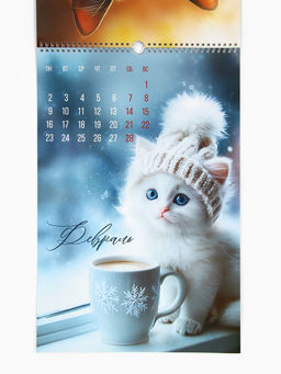 Календарь 2026 перекидной на ригеле А3 «Котики»