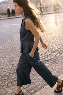 LINEN-BLEND CULOTTES - Zara фото 2