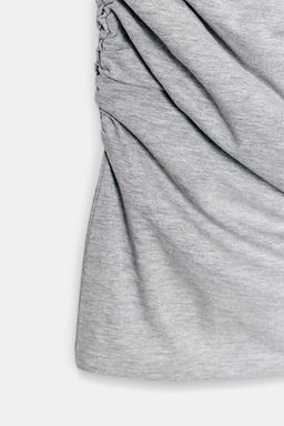 VESTIDO CORTO FRUNCES / Gris vigor? - Zara фото 8