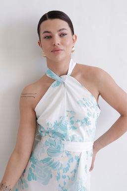 Martichelli Платье с голубым цветочным принтом  фото 2