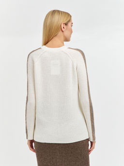 джемпер женский в молочном цвете с лампасами - Glenfield фото 6