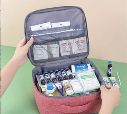 Аптечка домашняя универсальная, походная тканевая сумка для лекарств, дорожный органайзер для медикаментов, водонепроницаемая на молнии для путешествий - Family фото 3