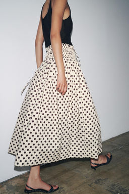 ZW COLLECTION POLKA DOT MIDI SKIRT - Zara фото 4