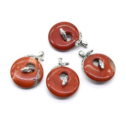 Подвеска с яшмой красной Змея в кольце 30*40мм