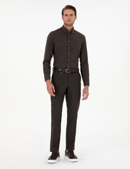 Kahverengi Slim Fit Kuma_ Pantolon