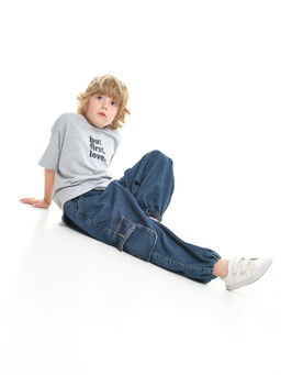 Джинсы карго 33-7655 синий - Mini maxi фото 6