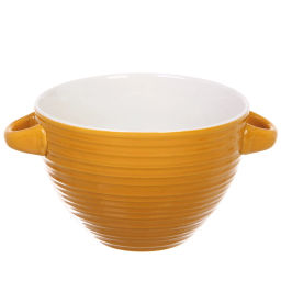 Цена за 2 шт. Бульонница керамическая 750мл "Полоски", микс цветов