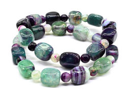 Браслет из агата тонированного прямоугольник 9*12мм цв.флюорит