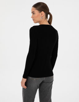Siyah Ex. Slim Fit Kazak