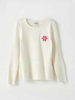 Bisiklet Yaka Nak??l? Uzun Kollu K?z ?ocuk Ti??rt - Waikiki фото 3