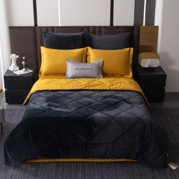 Комплект постельного белья на резинке Сатин Velvet Premium с Одеялом VPR006 180*200*25;160*200*25;140*200*25 Евро 4 Наволочки