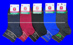 Цена за 10 пар. Линия здоровья носки женские лен с крапивой со слабой резинкой "ЦВЕТОЧКИ" АССОРТИ