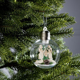 Ёлочный шар Ангелочки, d=8 см, 1 LED, от батареек, свечение тёплое белое - Luazon lighting фото 7