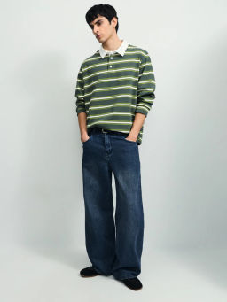 Толстовка в полоску с воротником поло ZR2603043202-14 / Zarina Толстовка в полоску с воротником поло ZR2603043202-14 / Zarina