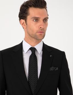 Siyah Slim Fit %100 Y_n Klasik Tak_m Elbise - Cacharel фото 2