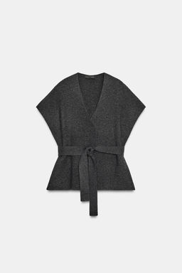 KNIT WAISTCOAT WITH BELT - Zara фото 5