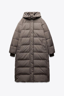 LONG HOODED WATER AND WIND RESISTANT PUFFER JACKET - Zara фото 4