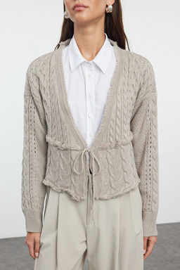 Bej Crop Baglama Detayl? Triko H?rka TWOAW25HI00060