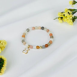 Браслет из Лунного камня микс с подвеской 15 см - Радуга самоцветов фото 6