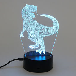 Цена за 2 шт. Светильник ночник "3D-Динозавр" на пластиковой подставке, с включателем USB
