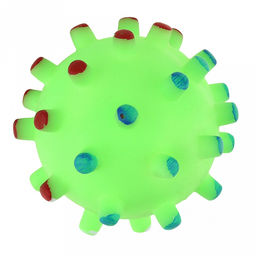 Игрушка для собаки Мяч сороконожка д7см, с пищалкой, ПВХ, фактурная, цвета микс (ярко-розовый, зеленый, желтый), Пэт тойс (Pet toys) (Китай)