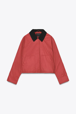 WAXED JACKET WITH CONTRAST COLLAR - Zara фото 5