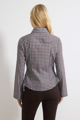 Sar?-Cok Renkli Belden Buzgulu Fitted Kollar? Genis Gomlek TWOAW26GO00013