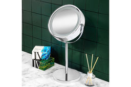 Зеркало двустороннее на подставке 20,5*13,5*36 см "Хром" 5-кратный зум, со светод. подсветкой