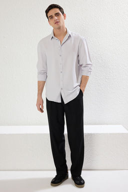 TRENDYOL MAN Gri Regular Fit Uzun Kollu Dokulu Salas Dokumlu Mevsimlik Gomlek TMNSS25GO00010 - Trendyolmilla фото 3