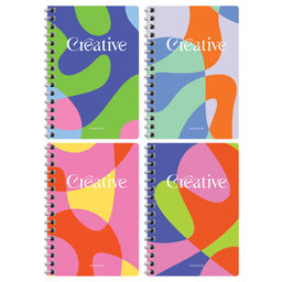 Цена за 2 шт. Книжка записная А6 80л. на гребне "Mono. Creative" ("BG", ЗК6гр80 12797)